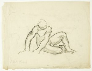 Study of a Seated Nude Man by Niels Hansen