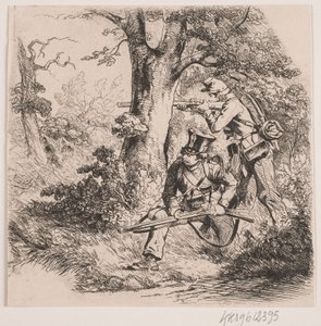 Soldiers in a Forest. Outpost Skirmish at Vejle by Niels Simonsen