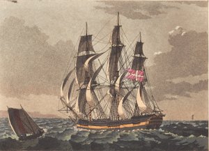 A Pilot Boat and a Danish Frigate in a Storm