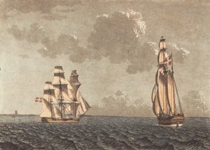 A Ship Tacking, and a Galley with Side Wind by Niels Truslew