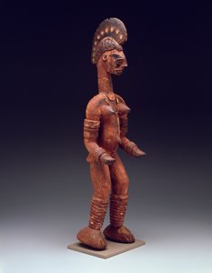 Standing female figure, late 19th to 20th century by Nigerian Nigerian