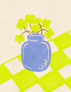 Blue Vase Fresh Flowers by Nikita Jariwala