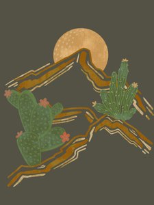 Desert Cacti Moon by Nikita Jariwala