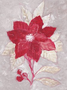 Textured Red Poinsettia by Nikita Jariwala