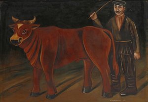 Farmer with Bull