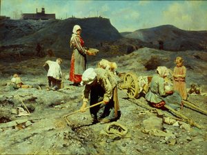 The Poor, Picking up Pieces of Coal by Nikolai Alexeyevich Kasatkin