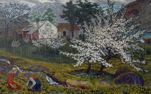 Blossoming Apple Tree, Strømsbo Farm, c.1912
