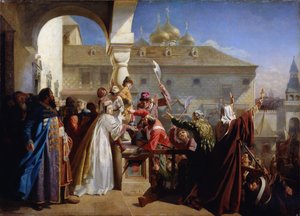The Streltsy Uprising of 1682: Tsarina Natalia Naryshkina Showing Ivan V to the Streltsy