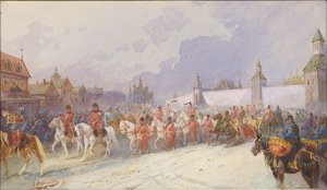 Entry of the captured family of Kuchum Khan into Moscow, 1599, 1891 by Nikolai Nikolayevich Karasin