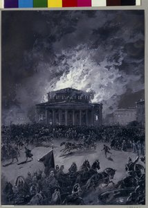 The Fire at the Bolshoi Theatre in Moscow on March 11, 1853 by Nikolai Nikolayevich Karasin