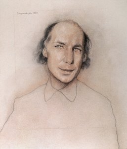Portrait of Russian writer Andrei Biely by Nikolai Nikolayevich Vysheslavtsev