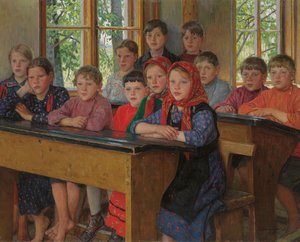 The Schoolroom by Nikolai Petrovich Bogdanov Belsky
