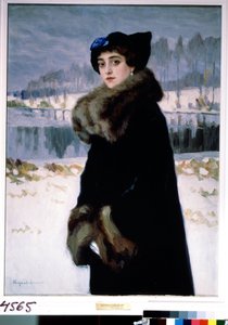 Portrait of the Ballet Dancer Lyudmila Mesaksudi Barash. Painting by Nikolai Petrovich Bogdanov Belsky by Nikolai Petrovich Bogdanov Belsky
