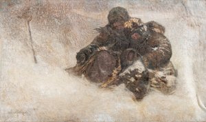 Snowstorm. Children by Nikolai Petrovich Bogdanov Belsky