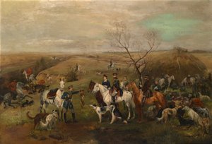 Hunting Party with Emperor Alexander III and Empress Maria Feodorovna by Nikolai Semyonovich Samokish