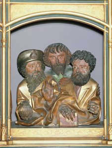 Wooden Carvings of St. James the Greater, St. Simon and St. Thaddeus, from the Predella of the Isenheim Altarpiece