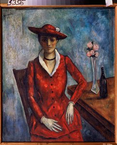 A Woman in Red by Nikolay Vladimirovic Sinezubov