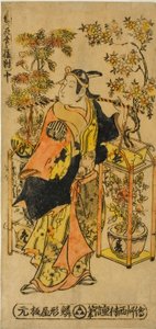 Peddler of Flowers of the Four Seasons - A Set of Three by Nishimura Shigenobu