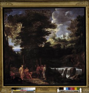 Marsyas playing flute before Apollo and Midas by Noël Coypel