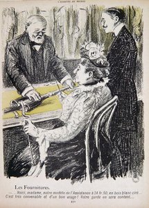 Cartoon criticising the Assistance Publique, caricature from 