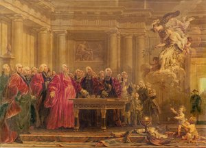 The Magistrates of Paris Receiving News of the Peace, 21st June 1763 by Noel Halle