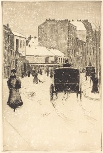 Boulevard Clichy in the Snow by Norbert Goeneutte