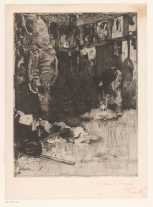Interior of a Butcher Shop by Norbert Goeneutte