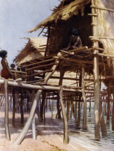 In the Pile Dwellings at Hanuabada, Port Moresby, British New Guinea by Norman Hardy