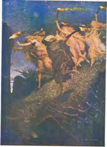 First Walpurgis Night: "Through the gloom lead and follow, In and out each rocky hollow"