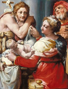The Holy Family with Saint John the Baptist by Nosadella (d.1571)