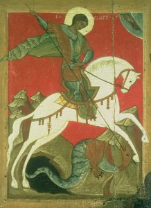 Icon of St. George and the Dragon by Novgorod School