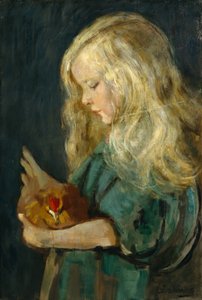 Girl with Hen by Oda Krohg