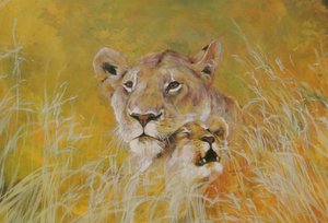 Mother and Baby I (Lions) by Odile Kidd