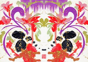 Zen Orange Purple Flowers 2 by Odilia W. Y. Fu