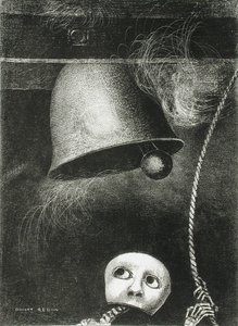 A Mask Sounds the Death Knell. Series: For Edgar Poe by Odilon Redon