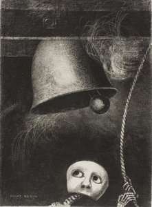 A Mask Sounds the Funeral Knell, Plate Three from To Edgar Poe by Odilon Redon