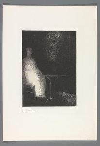 I Saw the Vaporous Contour of a Human Form, The Haunted House, Illustrations for Text by Bulwer-Lytton, Translated into French by René Philipon (series title) by Odilon Redon