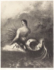 The Siren Clothed in Barbs, Emerged from the Waves by Odilon Redon