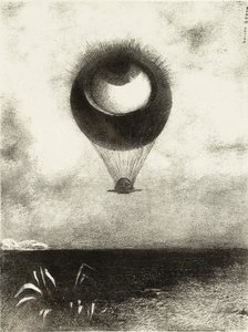 The Eye, Like a Strange Balloon, Mounts toward Infinity. Series: For Edgar Poe, 1882 by Odilon Redon