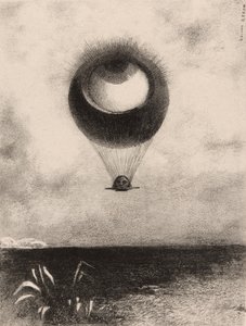 The Eye, Like a Strange Balloon Moves Towards Infinity, Plate One from To Edgar Poe by Odilon Redon