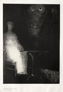 The Haunted House: I Continued to Gaze on the Chair, and Fancied I Saw on it a Pale Blue... by Odilon Redon