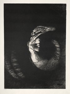 The Temptation of Saint Anthony First Series: It Is a Skull Wreathed with Roses..., 1888 by Odilon Redon