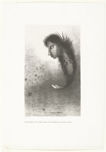 Then Appeared a Strange Being with a Human Head and a Fish Body (Temptation of Saint Anthony) by Odilon Redon
