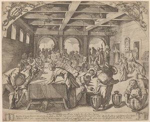 The Marriage at Cana by Odoardo Fialetti after Jacopo Tintoretto