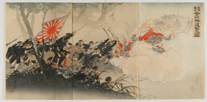 Battle at Jinzhou, Meiji Era, 1894 by Ogata Gekko