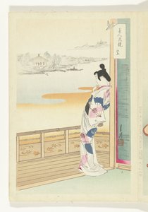The call of the cuckoo (series title: Comparisons between Beauties and Flowers) by Ogata Gekko