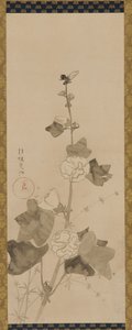 Hollyhocks, Edo period, late 17th-early 18th century