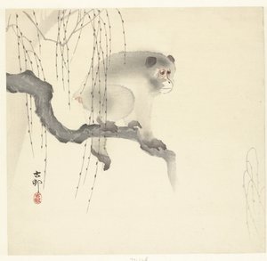 Monkey on Tree Branch by Ohara Koson