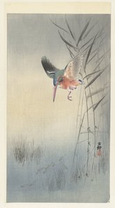 Kingfisher Hunting Fish by Ohara Koson