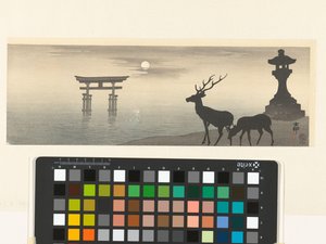 Landscape with Torii and Deer by Ohara Koson